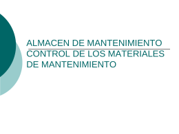 CONTROL DE LOS MATERIALES DE MANTENIMIENTO