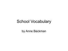 School Vocabulary