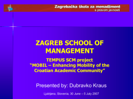 Zagrebačka škola za menadžment Zagreb School of …