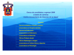 Censo de candidatos a egresar 2006 Total de censados