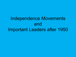 Independence Movements - Loudoun County Public …