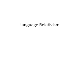 Language Relativity