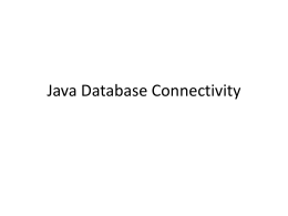 Java Database Connectivity - The University of Texas at …