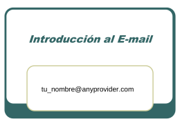 Introduction to E-mail