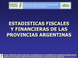 ESTADISTICAS FISCALES Y FINANCIERAS DE LAS …