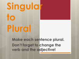 Singular to Plural