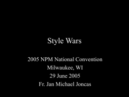 Style Wars - National Association of Pastoral Musicians