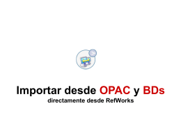 Importar desde OPAC y BDs directamente desde RefWorks