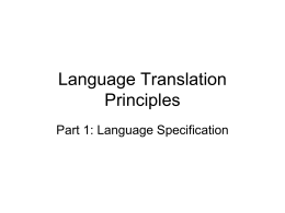 Language Translation Principles