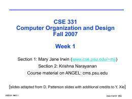 CSE 331. Computer Organization