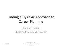 Finding a Dyslexic Approach to career planning