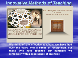 Innovative Methods of Teaching