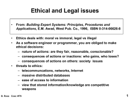 Ethical and Legal issues