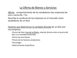 La Oferta de Bienes y Servicios