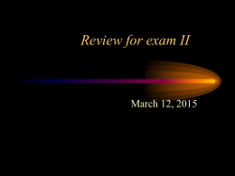 Review for exam II - Texas Tech University
