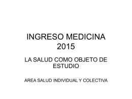 INGRESO MEDICINA 2015 - UNS