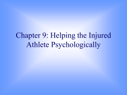Chapter 11: Psychological Intervention for Sports Injuries