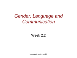 Gender & Communication - University of Lethbridge