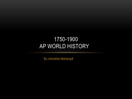 1750-1900 Ap world history - Rabun County School District