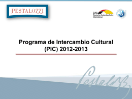 Programa de Intercambio Cultural (PIC) 2012-2013