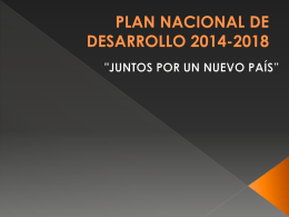 PLAN NACIONAL DE DESARROLLO 2014-2018