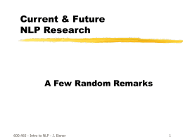 Lecture 35: The Future of NLP?