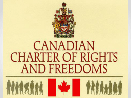 The Canadian Charter of rights and freedoms