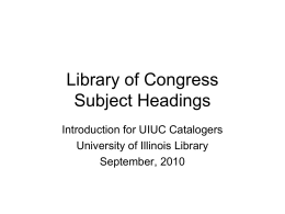 Assigning and Constructing Subject Headings