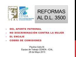 Reformas al D.L. 3500 - ICAL
