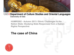 HUMR5502 - Autumn 2013: Ethnic Challenges to the …