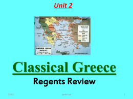 Classical Greece Regents Review