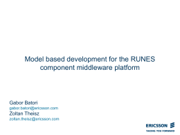 Model based development for the RUNES component …