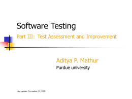Software Testing - Purdue University