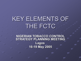 KEY ELEMENTS OF THE FCTC - ASH > Action on Smoking …