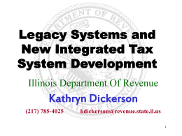 Legacy Systems and New Integrated Tax System …