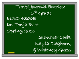 Travel Journal Entries - Welcome to Valdosta State …