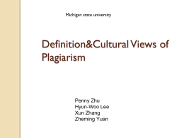 Definition&Cultural Views of Plagiarism
