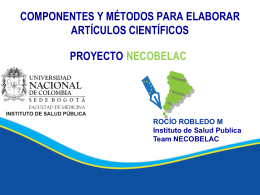 Diapositiva 1 - NECOBELAC Project Home Page