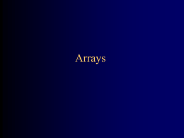 Arrays - Department of Computer Science