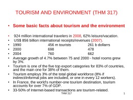 TOURISM AND ENVIRONMENT (THM 317)