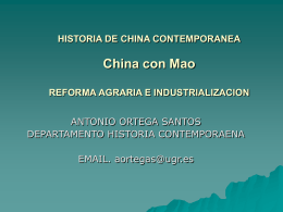 HISTORIA DE CHINA CONTEMPORANEA China con Mao …