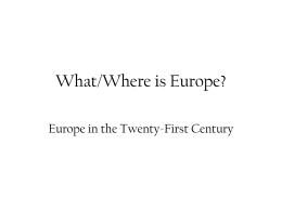 What/Where is Europe?