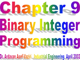 Integer Programming - California State University, …