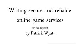Write your own game network for fun & profit