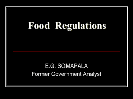 Food Regulations - The Open University of Sri Lanka