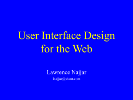 User Interface Design for the Web - lawrence
