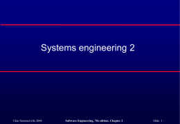 Systems Engineering - University of St Andrews