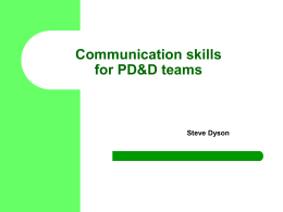 Communication skills for PDD engineers