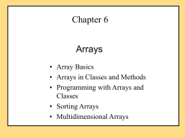 Chapter 6 Arrays - Florida Institute of Technology