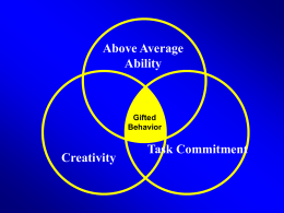 Characteristics of above average ability